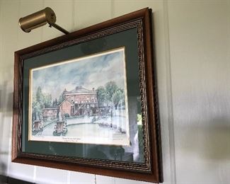 Framed and signed print by Kay Darnell Drew of Smith Trahern Mansion, Clarksville, TN
