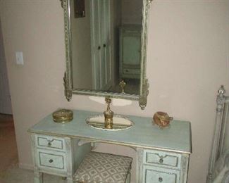 Vanity stool and mirror