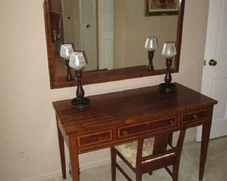Vanity, stool and mirror