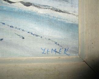 Signature on framed artwork