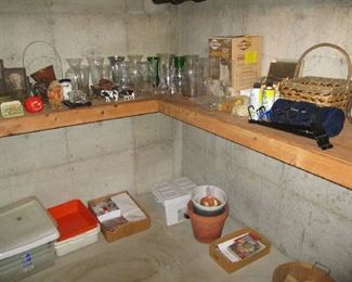 Glassware and basement items