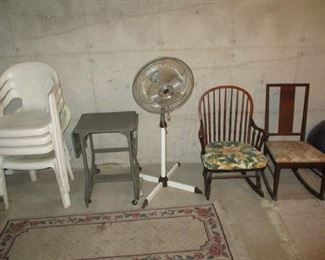Chairs and fan