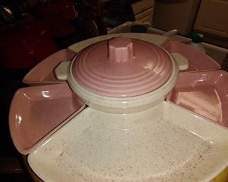 Vintage Pink & White Lazy Susan