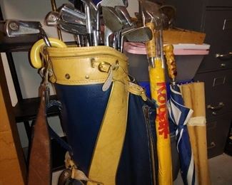 Golf Clubs & Bag. Kodak Umbrella for Rain or switch it to a Beach Umbrella