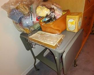 Vintage Drop Leaf Metal Typewriter Stand