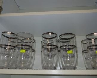 Vintage Glasses with Silver Rim