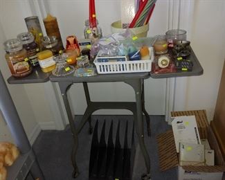 Vintage Typewrite Stand with folding sides and Candles