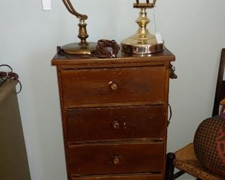 Smaller Scale Lingerie Chest-great for Shabby Chick refinishing! Brass lamps