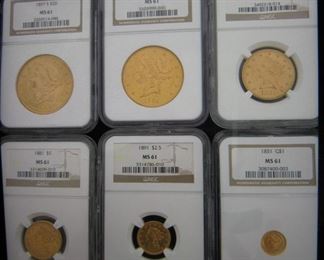 Graded gold coins