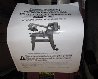 Central Machinery Horizontal/Vertical Metal Cutting Bandsaw