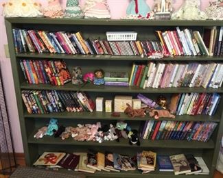 #18 Green -Painted 4 shelf Wood Bookcase   60Hx72Wx11D  $ 75.00