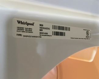#28 Whirlpool Sensor Dryer HE - Model WED5000DW2  $ 100.00
