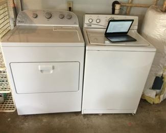 #27 Maytag Washer w/agitator Model  MTW5700TQ0  $ 100.00 
#28 Whirlpool Sensor Dryer HE - Model WED5000DW2  $ 100.00