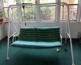 #30 White Metal Swing w/3 person Seat  60W Seat and 77W x 62H Frame $150