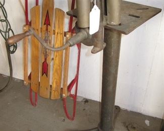 Antique cream separator on stand