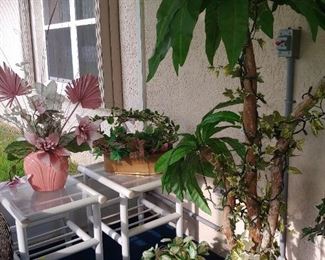 PVC Patio Tables, Silk Tree & Plants