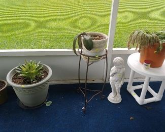 Plants, Patio Table, Yard Art