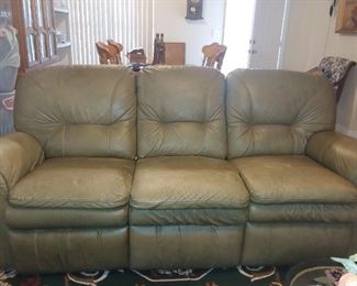 Leather Couch with Recliners on each end