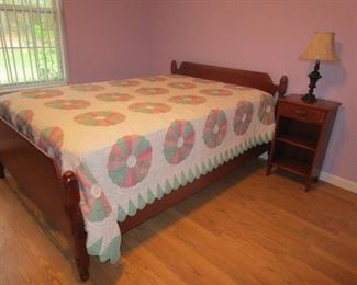 Cushman Solid Maple Double Bed w/Full Size Mattress Set and Cushman Nightstand