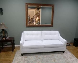 Contemporary white pique sofa