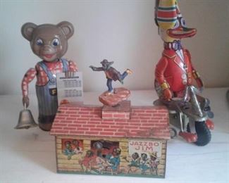 Jazzbo Jim Dancing man on roof, 1921, wind up toys