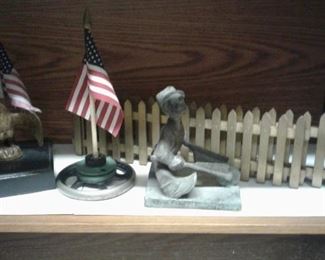 Eagles and patriotic collectibles were a thing for this estate-and this is a John Held statue. 