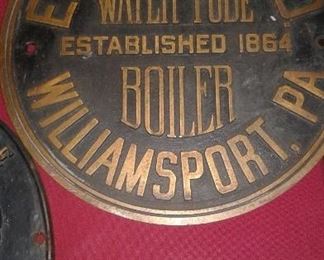 Large-(size of luncheon plate) brass boiler plate and rectangular one. from 1958