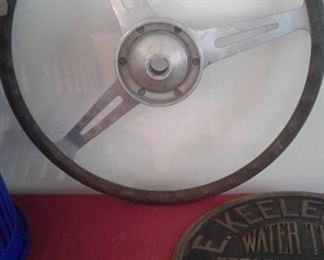 wooden steering wheel