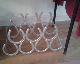 Wow-Wine rack made of horse shoes!