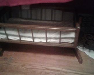 cute wooden vintage crib