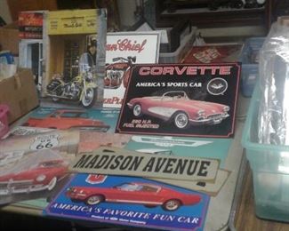 lots of tin signs