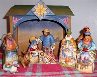 JIM SHORE HEARTWOOD CREEK NATIVITY SCENE WITH BOX