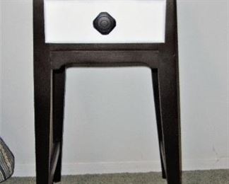 SMALL CAPPUCINO & WHITE SIDE TABLE WITH DRAWER 