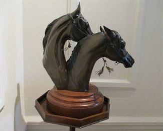 Bust of 2 Arabian Horses, Robert Larum