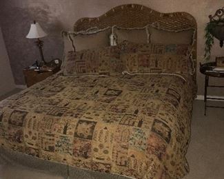 King bed complete. Includes headboard. Mattress. Pillows. Linens $225