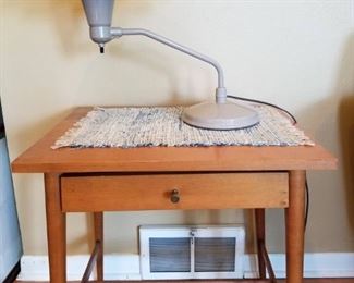 Wheeler Lamp and MCM side table