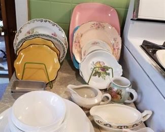 Set of Corelle dishes and other assortments