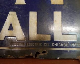 Federal Electric Company Chicago Sign. Great subject matter - "Lunch All Night"