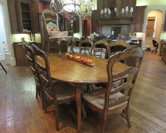 Beautiful French Country dining table, extends to seat 10.
