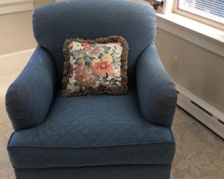 blue comfy armchair