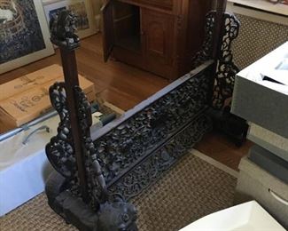 Carved Chinese antique floor-standing frame.