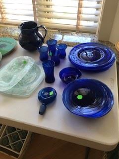 cobalt blue glass dishes