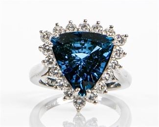 GIA Certified Natural Sapphire & Diamond Ring, 8.32 CTS