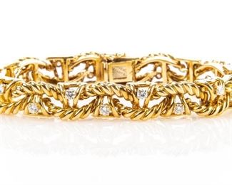 Tiffany & Co. 18K Gold & Diamond Bracelet
