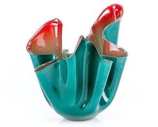 Paolo Venini Large Fazzoletto Handkerchief Vase Designed By Fulvio Bianconi