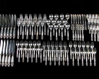 Georg Jensen Acorn Sterling Flatware Service For 12 - 96 Pieces - 90.70 Ozt