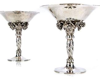 Pair Of Georg Jensen #263 Sterling Silver Compotes