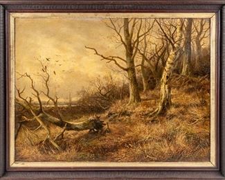 Albert Bierstadt (German/American, 1830 - 1902) Oil On Canvas Forest