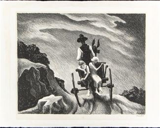 Thomas Hart Benton (American, 1889-1975), Lithograph, Goin' Home (1937)