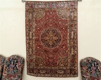 19th Century Hand Knotted Silk Prayer Mat
